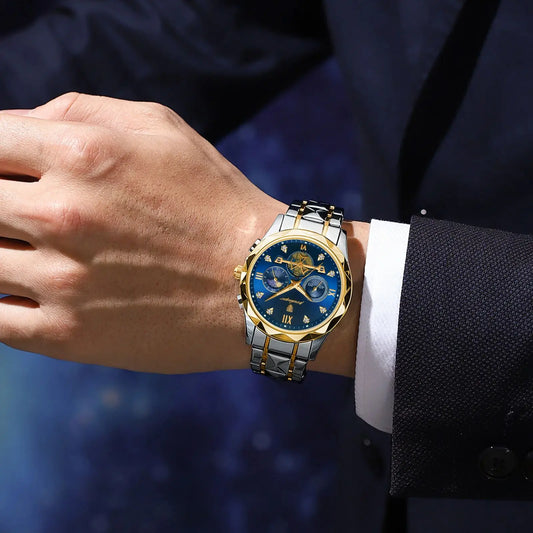 A sleek Quartz watches for men. Quartz movement ensures accurate timekeeping.